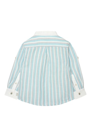 Linnen Blouse - Wit en blauw