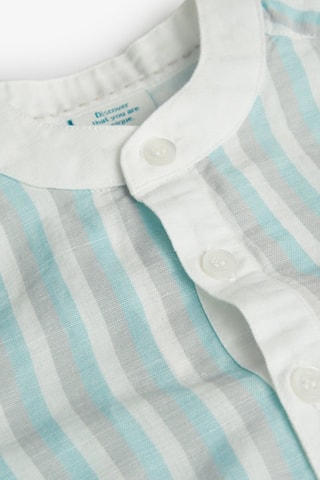 Linnen Blouse - Wit en blauw