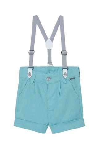 Linnen Bermuda en Bandjes - Blauw en grijs
