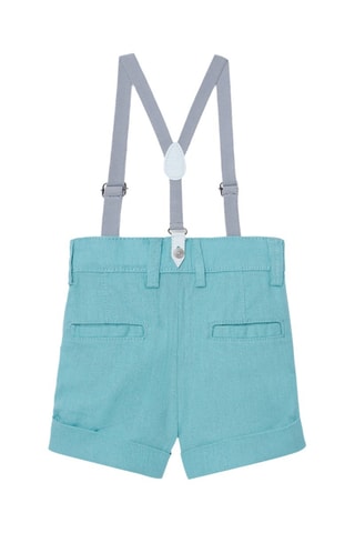 Linnen Bermuda en Bandjes - Blauw en grijs