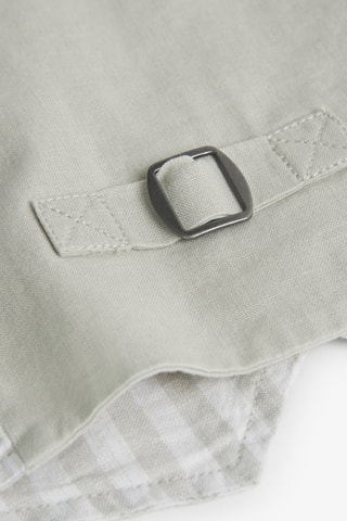Linnen Mouwloze Colbert - Wit en beige