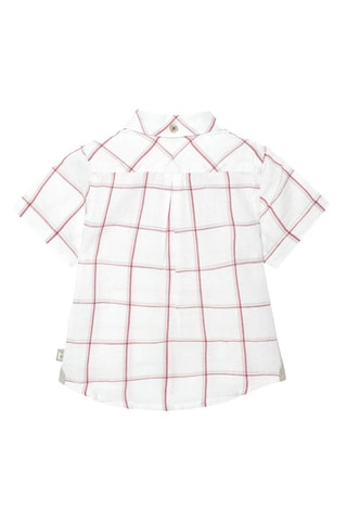 Linnen Blouse  - Wit en rood