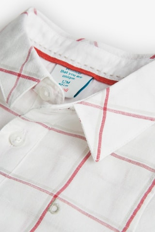 Linnen Blouse  - Wit en rood