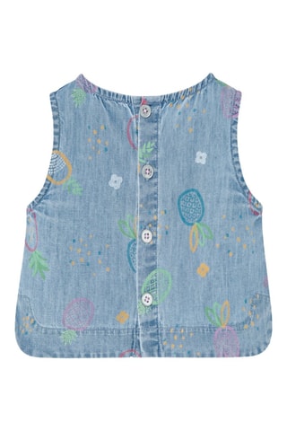 Mouwloze Top  - Blauw en multicolor