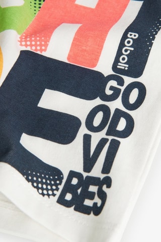 T-shirt  - Wit en multicolor