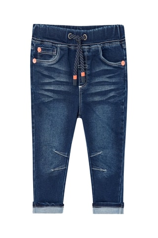 Jeans - Blauw en oranje