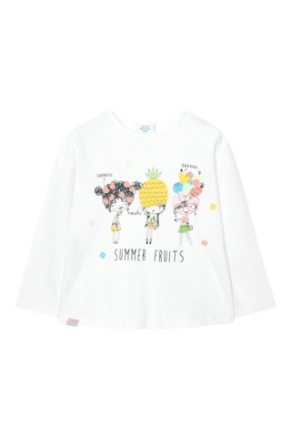T-shirt  - Wit en multicolor