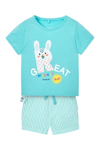 T-shirt en Short - Wit en blauw