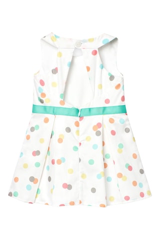 Mouwloze Trapeziumjurk  - Wit en multicolor