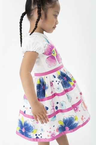Jurk  - Wit en multicolor