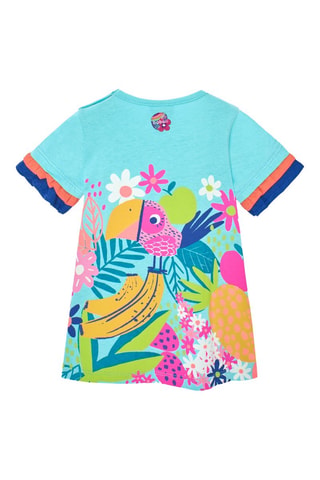 Trapeziumjurk - Blauw en multicolor