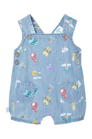 Mouwloze Tuinbroek  - Blauw en multicolor
