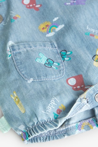 Mouwloze Tuinbroek  - Blauw en multicolor