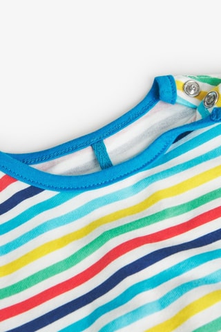 T-shirt en Tuinshort   - Wit en blauw