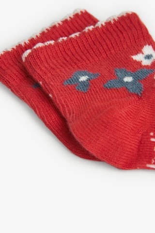 3 Paar Sokken - Rood en donkerblauw