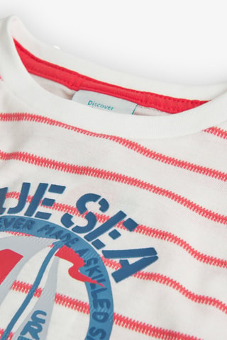 T-shirt  - Wit en rood