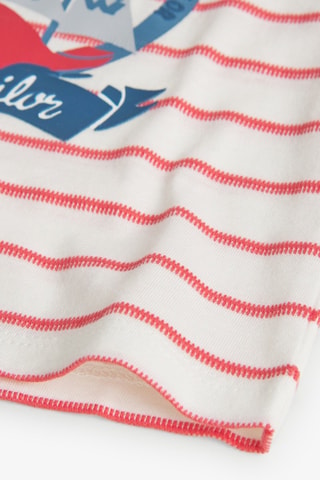 T-shirt  - Wit en rood