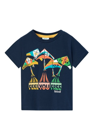 T-shirt  - Marineblauw