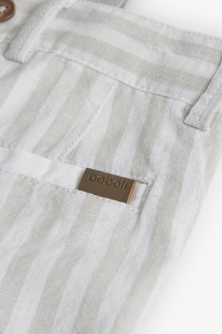 Linnen Bermuda - Wit en beige