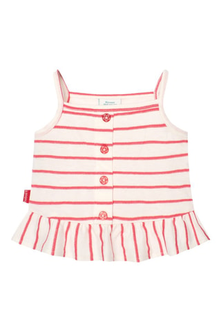 Mouwloze Top  - Wit en roze