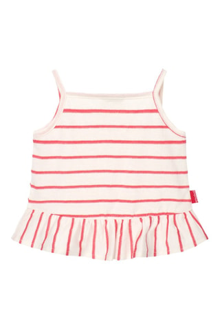 Mouwloze Top  - Wit en roze