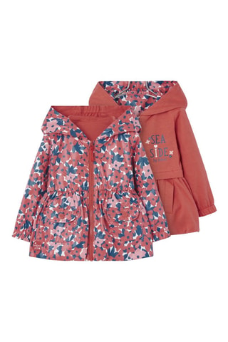 Dubbelzijdige Parka met Capuchon - Bordeauxrood en donkerroze