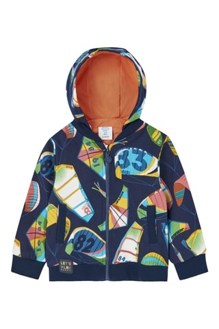 Sweater met Capuchon - Blauw en multicolor