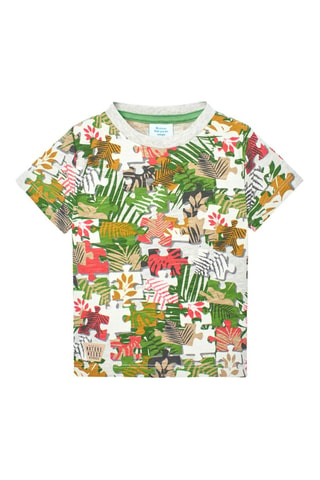 T-shirt  - Wit en multicolor