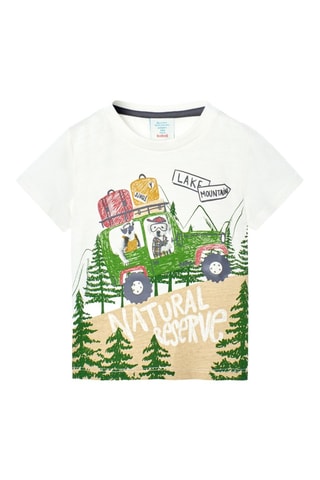 T-shirt  - Wit en multicolor