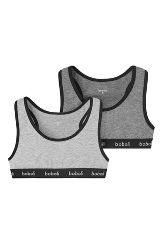 2 Mouwloze Tops  - Gemêleerd grijs