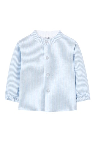 Linnen Blouse en Broek - Wit en blauw