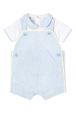 Rompertje en Tuinshort - Wit en blauw