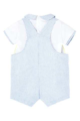 Rompertje en Tuinshort - Wit en blauw