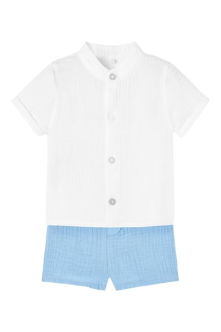Overhemd en Short   - Wit en blauw