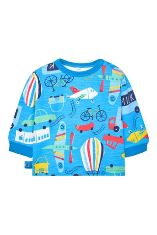 Sweater - Blauw en multicolor