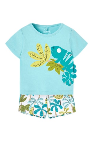 T-shirt en Short  - Lichtblauw en wit