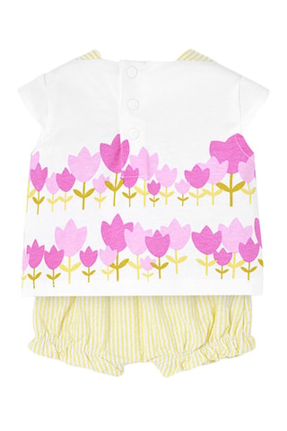 T-shirt en Bloomer  - Wit en geel