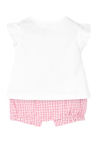 T-shirt en Bloomer  - Wit en roze
