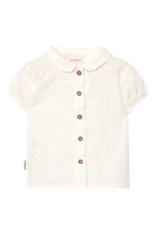 Blouse met Engelse borduursels  - Wit
