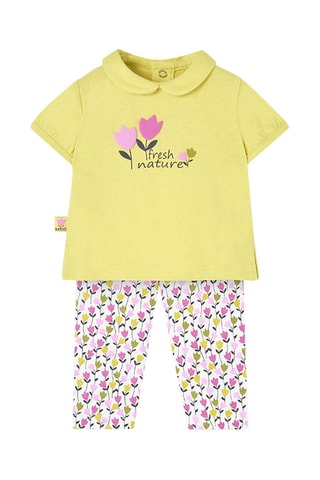T-shirt en Broek  - Geel en wit