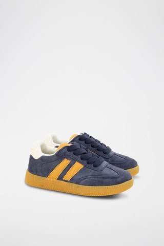 Sapatilhas em nobuck - Azul-marinho