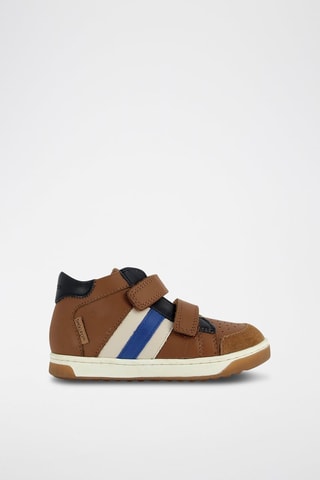 Sapatilhas em couro - Camel e azul-marinho