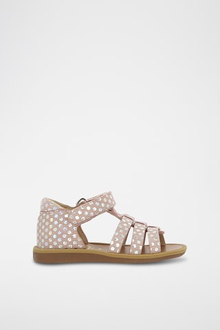 Sandálias romanas em couro Poppy Strap - Rosa