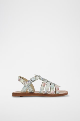 Sandálias romanas em couro Plagette Strap - Branco