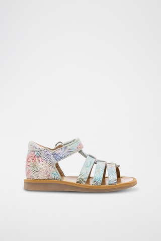 Sandálias romanas em couro Poppy Strap - Branco