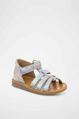 Sandálias romanas em couro Poppy Strap - Branco