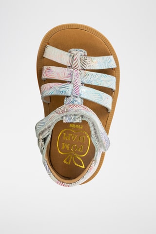 Sandálias romanas em couro Poppy Strap - Branco