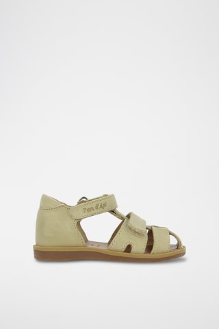 Sandálias em couro Poppy Boy Strap - Bege