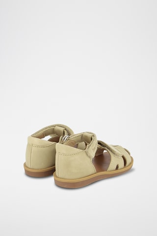 Sandálias em couro Poppy Boy Strap - Bege