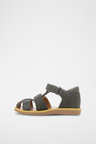 Sandálias em couro Poppy Boy Strap - Cinzento